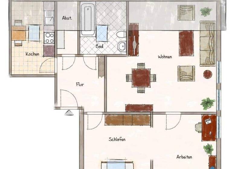 Wohnung zum Kauf provisionsfrei 111.000 € 2 Zimmer 58,1 m² 3. Geschoss Ederstraße 14 Bergerhausen Essen 45136