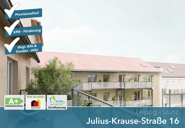 Wohnung zum Kauf - Neubau provisionsfrei als Kapitalanlage geeignet 596.192 € 6 Zimmer 120,2 m² Julius-Krause-Straße 16 Sellerhausen-Stünz Leipzig 04318