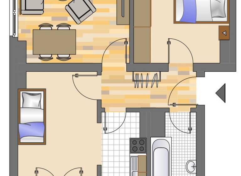 Wohnung zur Miete 569 € 3 Zimmer 57,1 m² EG frei ab 10.04.2026 Ulmenstraße 13 Rheydt-West Mönchengladbach 41239