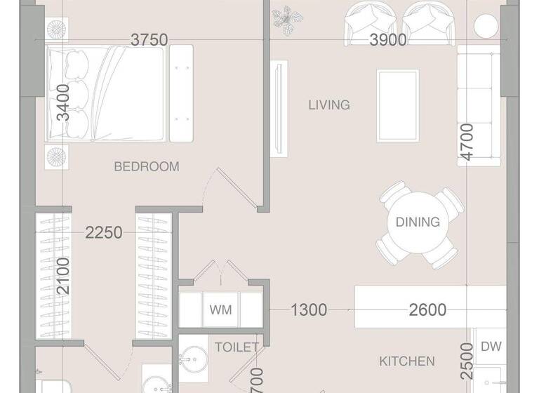 Wohnung zum Kauf provisionsfrei 271.852 € 2 Zimmer 70,5 m² Dubai 00000