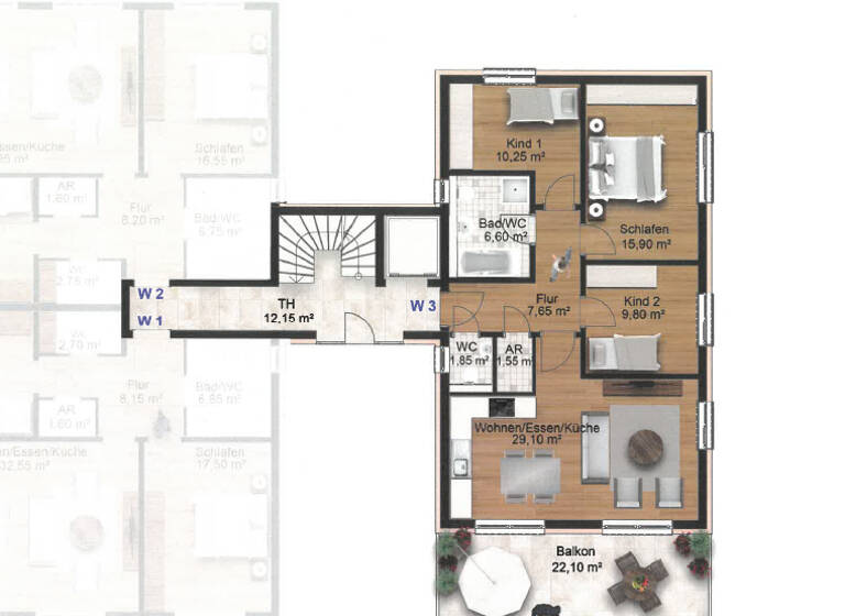 Wohnung zur Miete 1.475 € 4 Zimmer 95 m²<br/>Wohnfläche Niederwaldstraße 2 c Bad Wilhelmshöhe Kassel / Wilhelmshöhe 34131