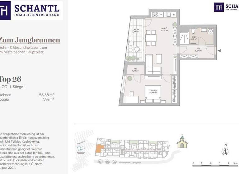 Wohnung zum Kauf - Erstbezug 267.000 € 2 Zimmer 56,7 m² 2. Geschoss Hauptplatz Mistelbach 2130