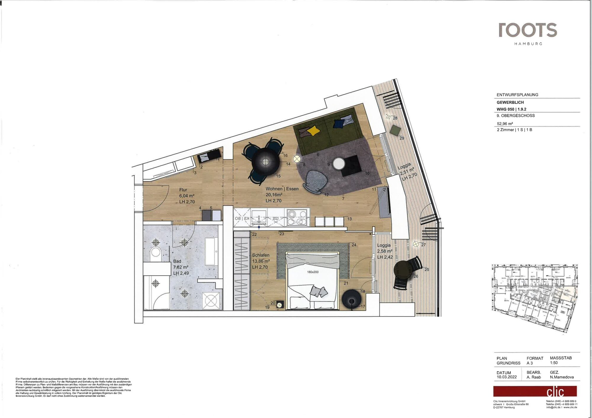 Wohnung zur Miete 1.589 € 2 Zimmer 53 m²<br/>Wohnfläche 9.<br/>Geschoss HafenCity Hamburg, HafenCity 20457