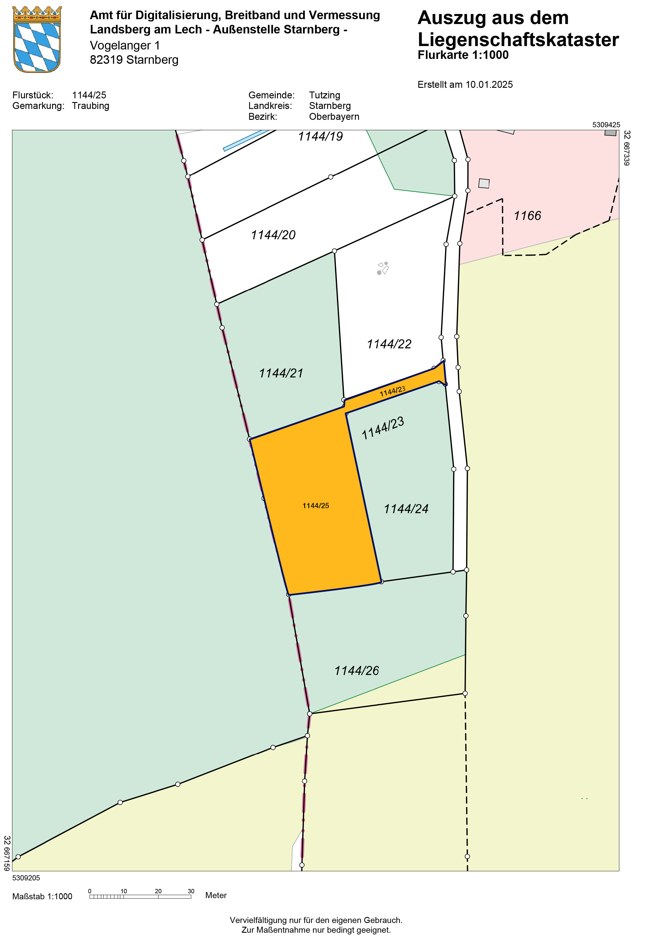 Grundstück zum Kauf 10.000 € 1.507 m²<br/>Grundstück Obertraubing Tutzing 82327