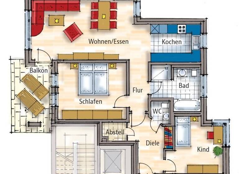 Wohnung zur Miete 999 € 3 Zimmer 96,5 m²<br/>Wohnfläche 2.<br/>Geschoss ab sofort<br/>Verfügbarkeit Rampenstraße 30 Neuendettelsau Neuendettelsau 91564