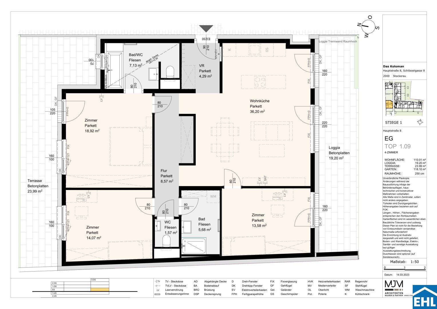 Wohnung zum Kauf 640.000 € 4 Zimmer 110 m²<br/>Wohnfläche EG<br/>Geschoss Schlösselgasse Stockerau 2000