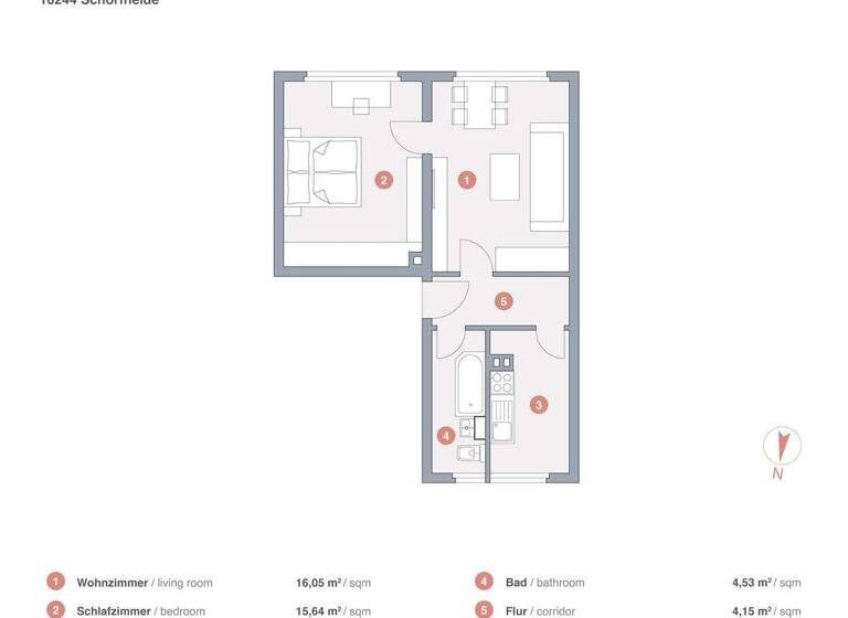 Wohnung zum Kauf provisionsfrei 110.000 € 2 Zimmer 47 m² EG Lichterfelde Schorfheide 16244