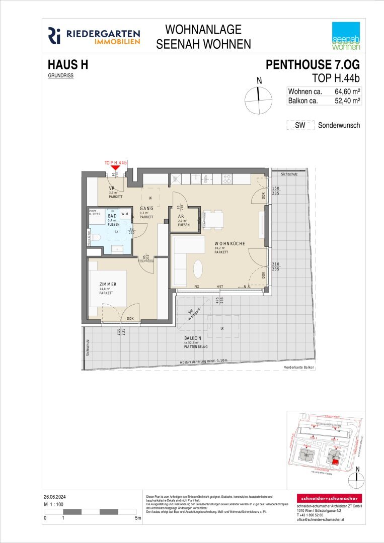 Penthouse zum Kauf 475.000 € 2 Zimmer 64,6 m²<br/>Wohnfläche 7.<br/>Geschoss Kohldorfer Straße 96 St. Martin Klagenfurt am Wörthersee 9020