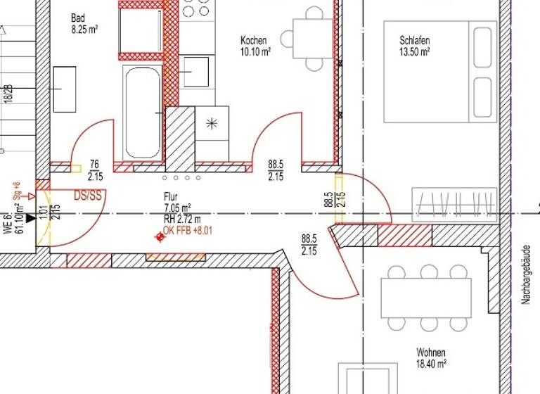 Wohnung zur Miete 672 € 2 Zimmer 61,1 m²<br/>Wohnfläche 2.<br/>Geschoss 01.09.2025<br/>Verfügbarkeit Berliner Straße 202 Diemitz Halle 06116