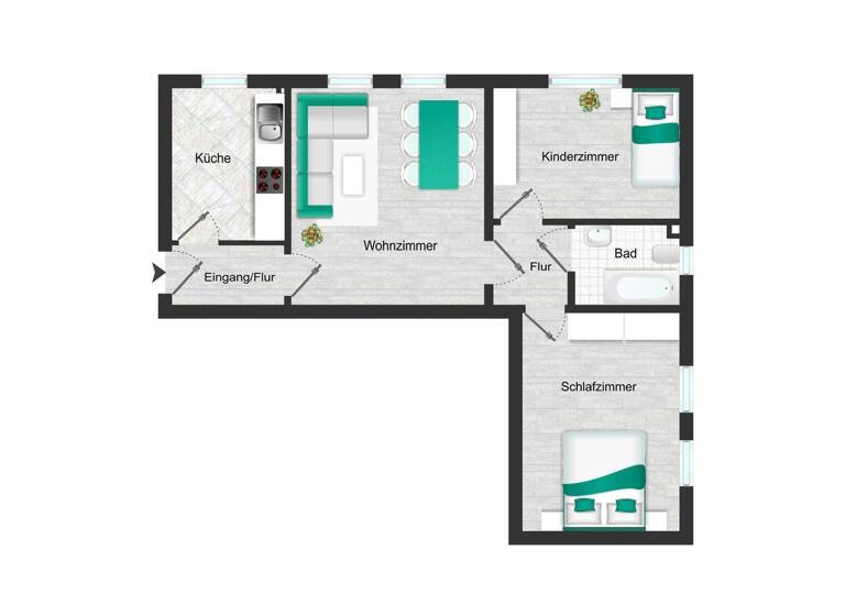 Wohnung zur Miete 335 € 3 Zimmer 55,5 m² 2. Geschoss frei ab sofort Ring der Einheit 1 Röderau-Bobersen Zeithain 01619