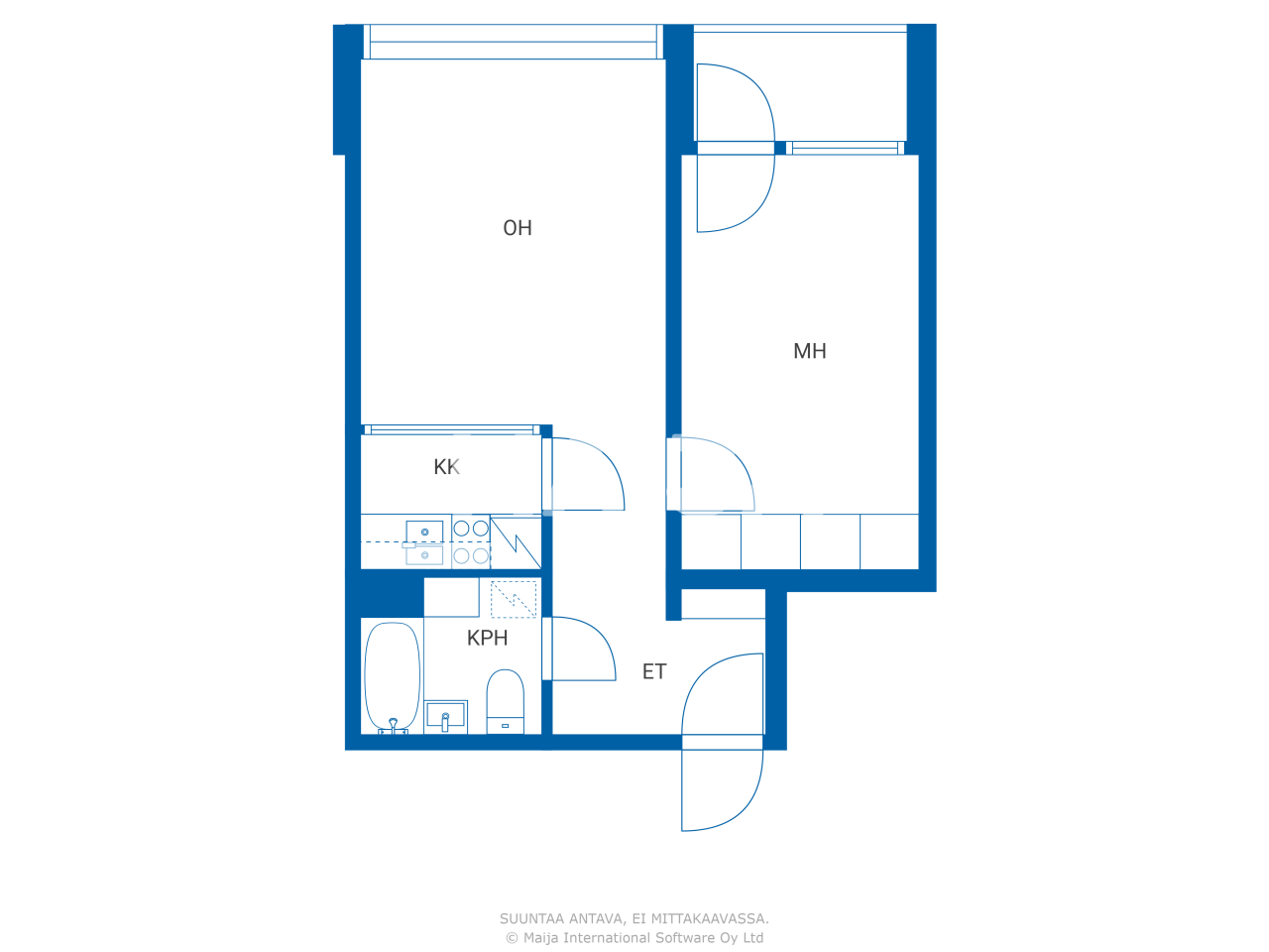 Studio zum Kauf 65.000 € 2 Zimmer 39 m²<br/>Wohnfläche 3.<br/>Geschoss Kymenlaaksonkatu 12 Kotka 48100