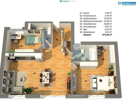 Wohnung zum Kauf - Erstbezug 499.000 € 4 Zimmer 143,3 m² 1. Geschoss frei ab 01.09.2026 Bruck an der Leitha 2460