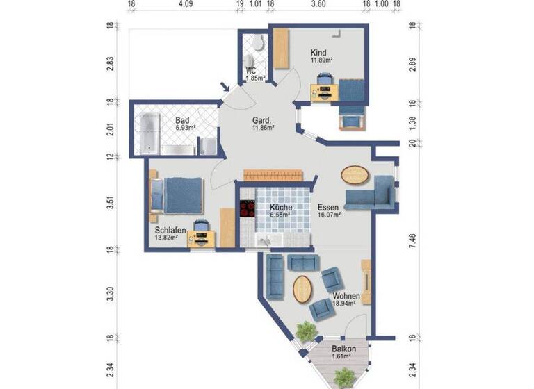 Wohnung zum Kauf 330.000 € 3,5 Zimmer 86 m² 3. Geschoss Reichenbach an der Fils 73262