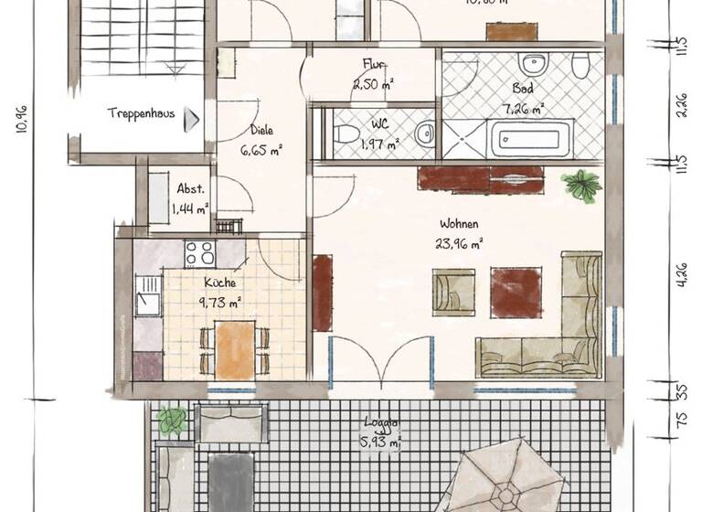 Wohnung zum Kauf 375.000 € 3 Zimmer 85,6 m² 2. Geschoss Eichenhöhe 4c Eißendorf Hamburg 21073