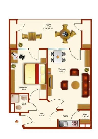 Wohnung zur Miete 595 € 2 Zimmer 55 m² 1. Geschoss Im Hollergrund 29 Lehesterdeich Bremen 28357
