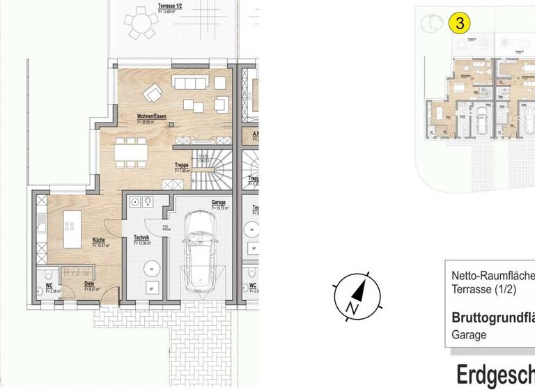 Reihenendhaus zum Kauf - Erstbezug provisionsfrei 1.349.000 € 192,6 m² 402 m² Grundstück Peppange 3390