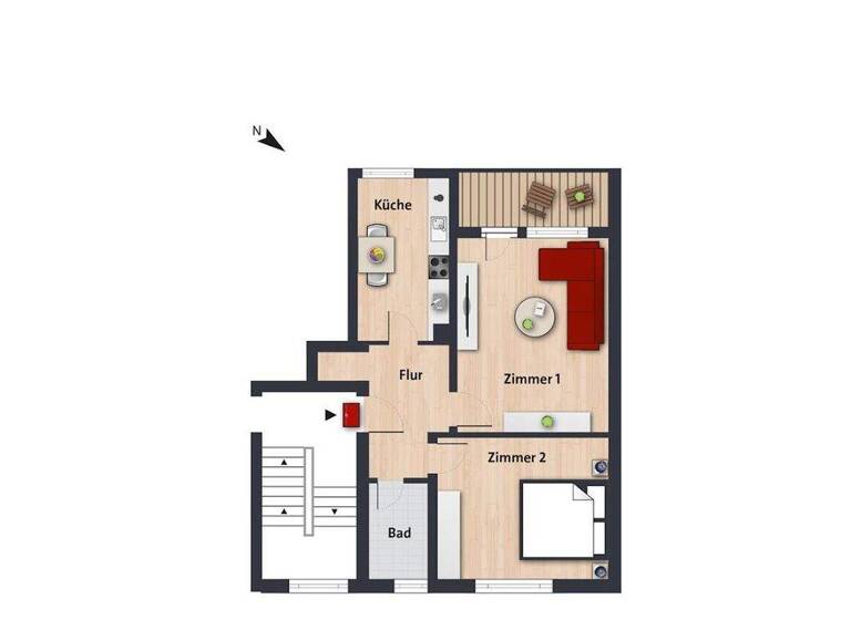 Wohnung zur Miete 446 € 2 Zimmer 53,4 m² 1. Geschoss frei ab sofort Bartenslebenring 38 Tiergartenbreite Wolfsburg 38448