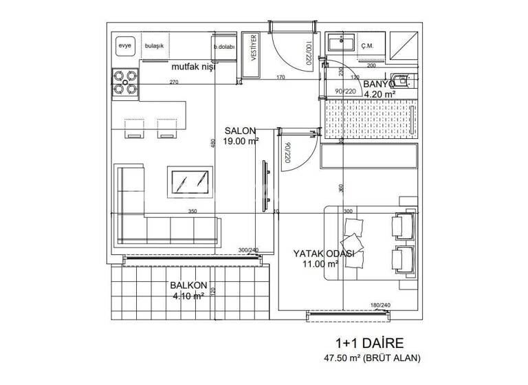 Wohnung zum Kauf 87.500 € 2 Zimmer 55 m² EG Antalya 07112