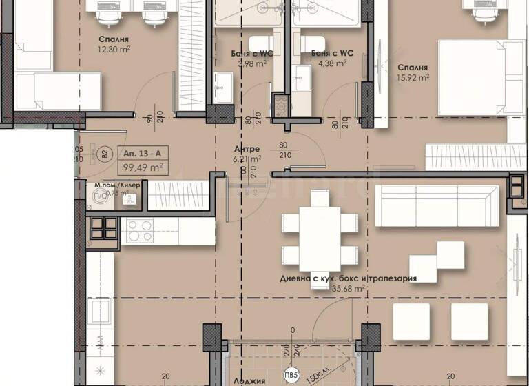 Studio zum Kauf 248.194 € 3 Zimmer 121,1 m² Sofia
