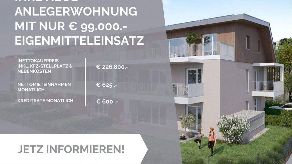Wohnung zum Kauf - Erstbezug 232.000 € 1,5 Zimmer 42,9 m² EG Paracelsusstraße Oberndorf bei Salzburg 5110