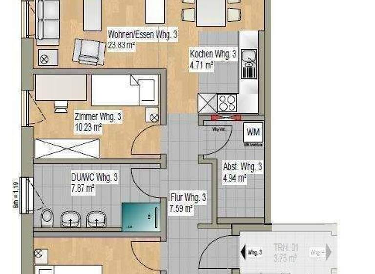 Wohnung zum Kauf provisionsfrei als Kapitalanlage geeignet 389.000 € 3 Zimmer 81 m² Martin-Luther-Weg Kehl 77694