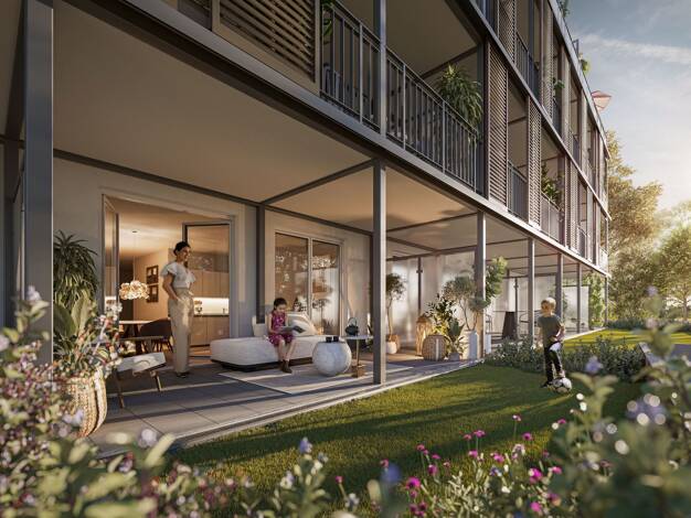 Terrassenwohnung zum Kauf - Erstbezug provisionsfrei 414.900 € 3 Zimmer 71 m² Geschoss EG/3 Wolfgang Hanau 63457