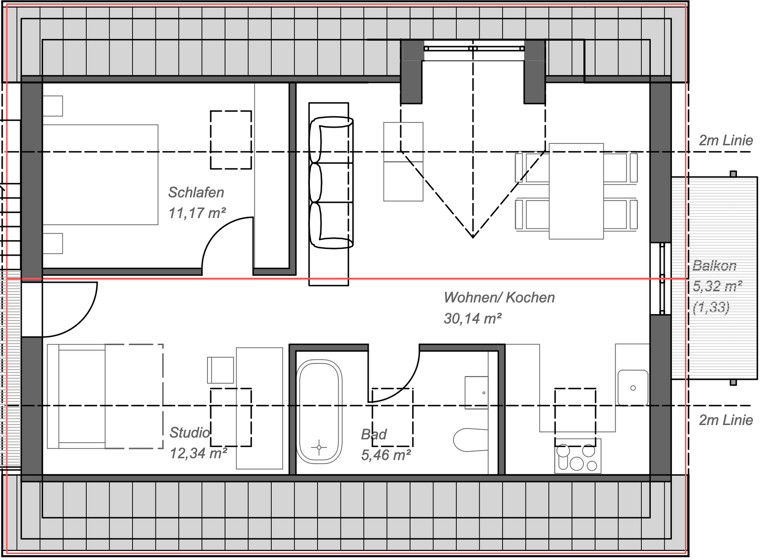 Wohnung zum Kauf provisionsfrei 399.500 € 2 Zimmer 59,8 m² 3. Geschoss Hödingen Überlingen 88662