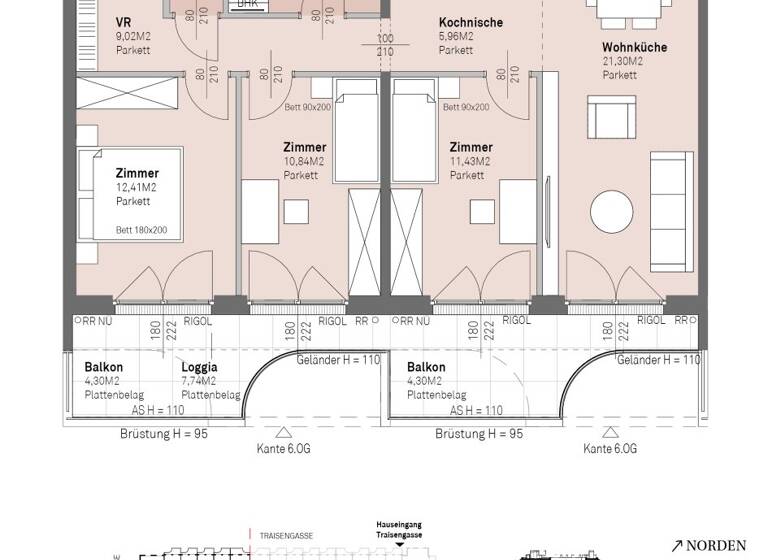 Wohnung zum Kauf - Erstbezug 629.400 € 4 Zimmer 80,1 m² 5. Geschoss frei ab 30.06.2028 Engerthstraße 111 Wien 1200
