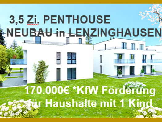 Penthouse zum Kauf - Erstbezug provisionsfrei 409.900 € 3,5 Zimmer 103 m² frei ab 01.06.2026 Jöllenbeck Bielefeld 33739