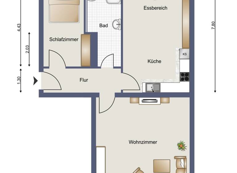 Wohnung zur Miete 1.400 € 3 Zimmer 80 m²<br/>Wohnfläche 2.<br/>Geschoss Parrisiusstr. 34 Köpenick Berlin / Köpenick 12555