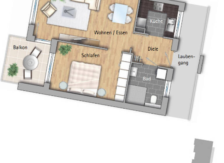 Wohnung zum Kauf 210.000 € 2 Zimmer 53,5 m²<br/>Wohnfläche Dachgeschoss<br/>Geschoss Immendingen Immendingen 78194
