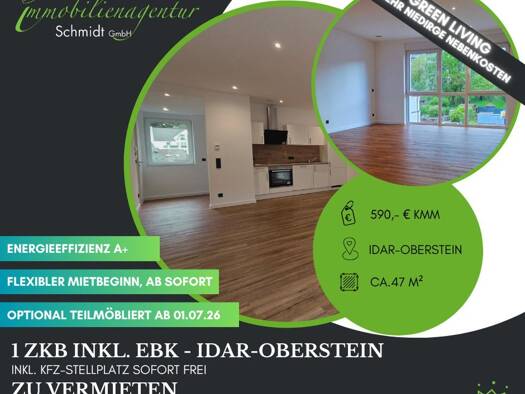 Studio zur Miete 590 € 1 Zimmer 47 m² 2. Geschoss Idar-Oberstein 55743