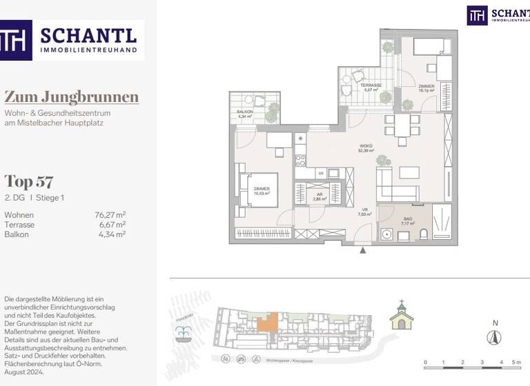 Wohnung zum Kauf - Erstbezug 376.000 € 3 Zimmer 76,3 m² 4. Geschoss Hauptplatz Mistelbach 2130