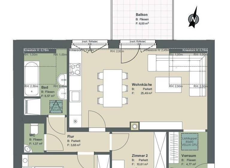 Wohnung zum Kauf provisionsfrei 345.000 € 3 Zimmer 67,3 m² Tullner Straße 6 St. Andrä-Wördern 3423