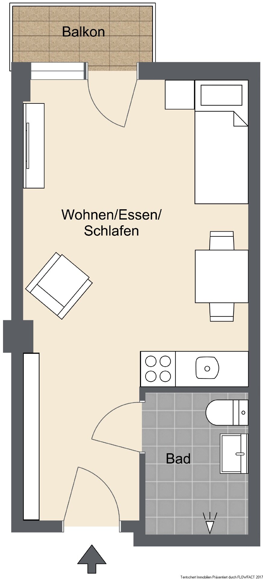 Wohnung zum Kauf provisionsfrei 119.000 € 1 Zimmer 28,2 m²<br/>Wohnfläche Eberhardtsstr. Ulm 89073