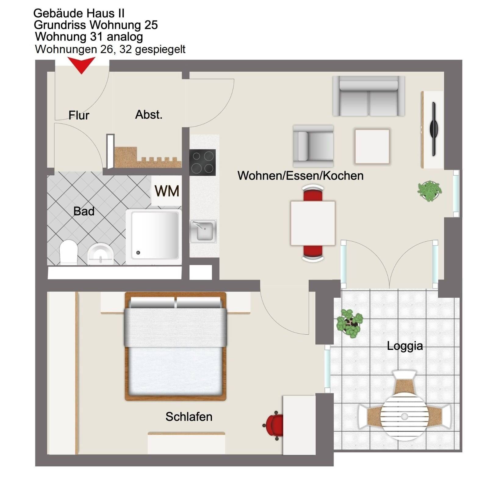 Wohnung zum Kauf provisionsfrei 268.607 € 2 Zimmer 54,9 m²<br/>Wohnfläche Zieglstadl Pfarrkirchen 84347