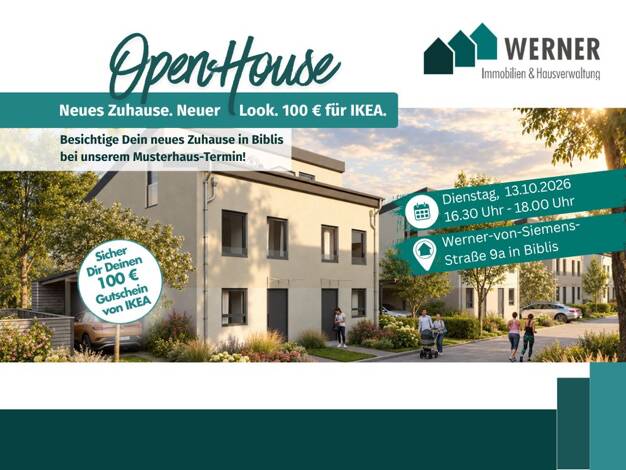 Doppelhaushälfte zur Miete - Erstbezug 1.679 € 5,5 Zimmer 118 m² 180 m² Grundstück Biblis Biblis 68647