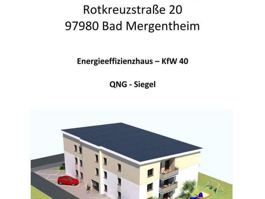 Wohnung zum Kauf - Neubau provisionsfrei als Kapitalanlage geeignet 378.432 € 3 Zimmer 79,7 m² Rotkreuzstraße 20 Bad Mergentheim 97980
