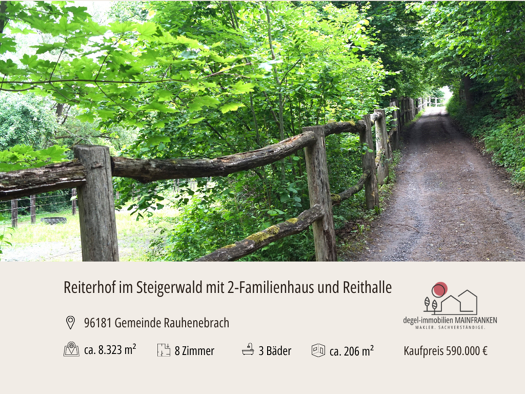 Gewerbeobjekt zum Kauf 590.000 € 8 Zimmer 206 m² 8.323 m² Grundstück Untersteinbach Rauhenebrach 96181