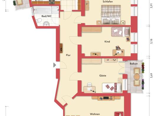 Wohnung zum Kauf 155.000 € 4 Zimmer 116,4 m² frei ab sofort Bautzen Bautzen 02625