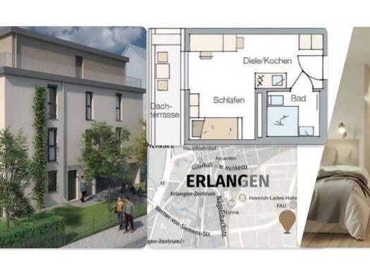 Penthouse zur Miete 645 € 1 Zimmer 21,8 m² Geschoss 3/4 frei ab sofort Stadtrandsiedlung Erlangen 91052