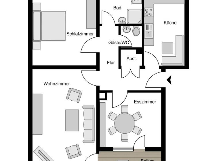 Wohnung zum Kauf 139.000 € 3,5 Zimmer 71 m²<br/>Wohnfläche 2.<br/>Geschoss Höntrop Bochum 44869