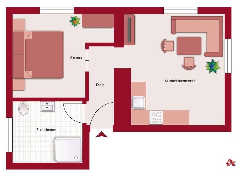 Wohnung zur Miete 709 € 2 Zimmer 31,8 m² EG frei ab sofort Hopfgarten 6361
