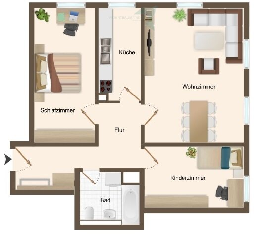 Wohnung zur Miete 471 € 3 Zimmer 78,5 m²<br/>Wohnfläche EG<br/>Geschoss Franz-Mehring-Straße 130 Pölbitz 315 Zwickau 08058