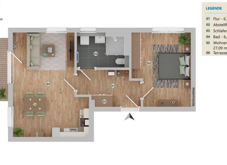 Wohnung zur Miete 354 € 2 Zimmer 58,9 m² EG Zur Steilküste 8 Andershof Stralsund 18439