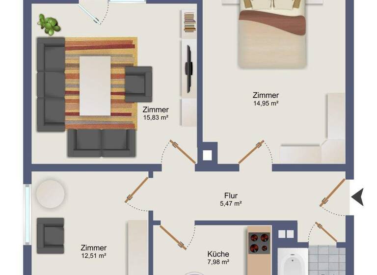Wohnung zum Kauf 245.000 € 3 Zimmer 63,1 m² 3. Geschoss frei ab sofort Lörrach 79539