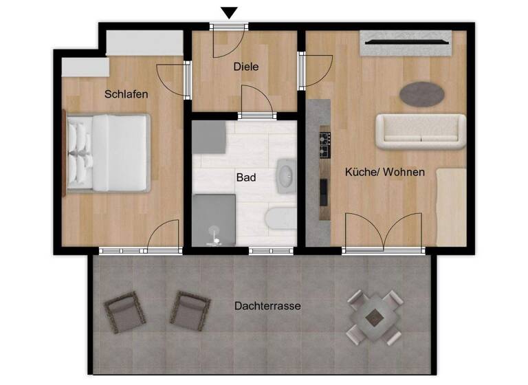 Penthouse zur Miete 670 € 2 Zimmer 52 m² 3. Geschoss frei ab 31.05.2026 Rain 86641