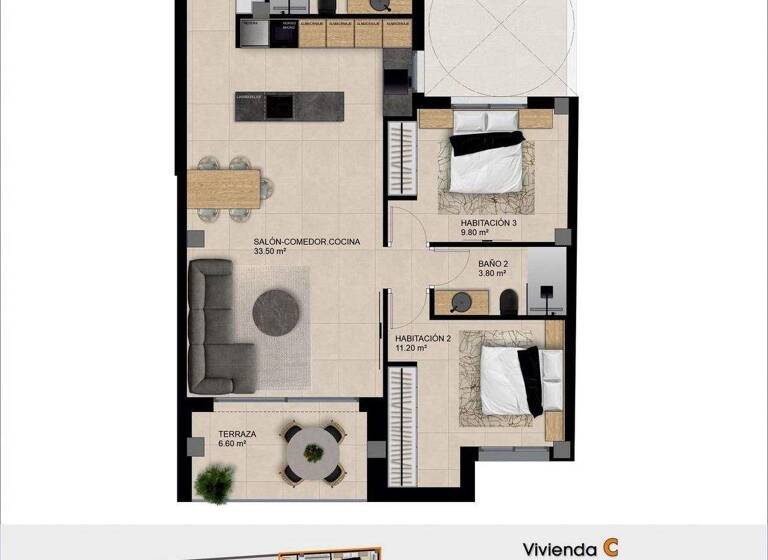 Terrassenwohnung zum Kauf 243.000 € 3 Zimmer 96 m² Catral 03158