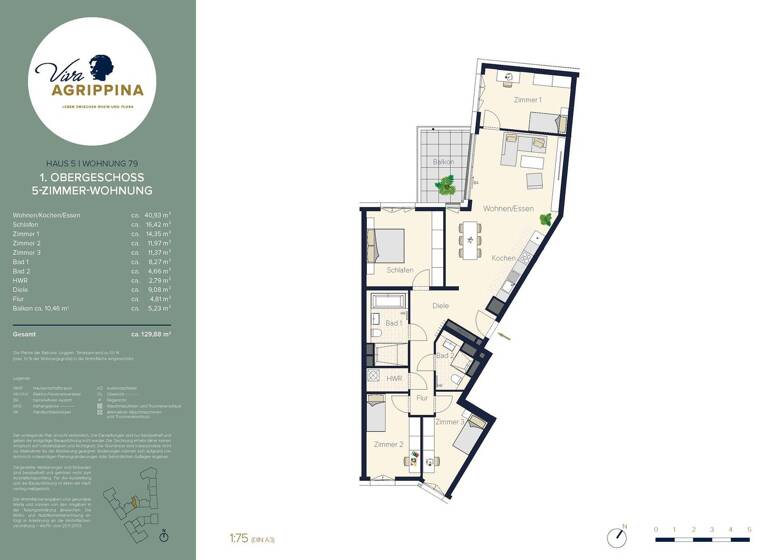 Wohnung zum Kauf - Erstbezug 919.900 € 5 Zimmer 129,9 m² 1. Geschoss Neustadt-Nord Köln 50668