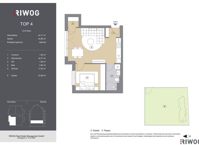 Wohnung zum Kauf - Erstbezug 259.000 € 2 Zimmer 44,7 m² 1. Geschoss Bahnsteggasse 4 Wien 1210
